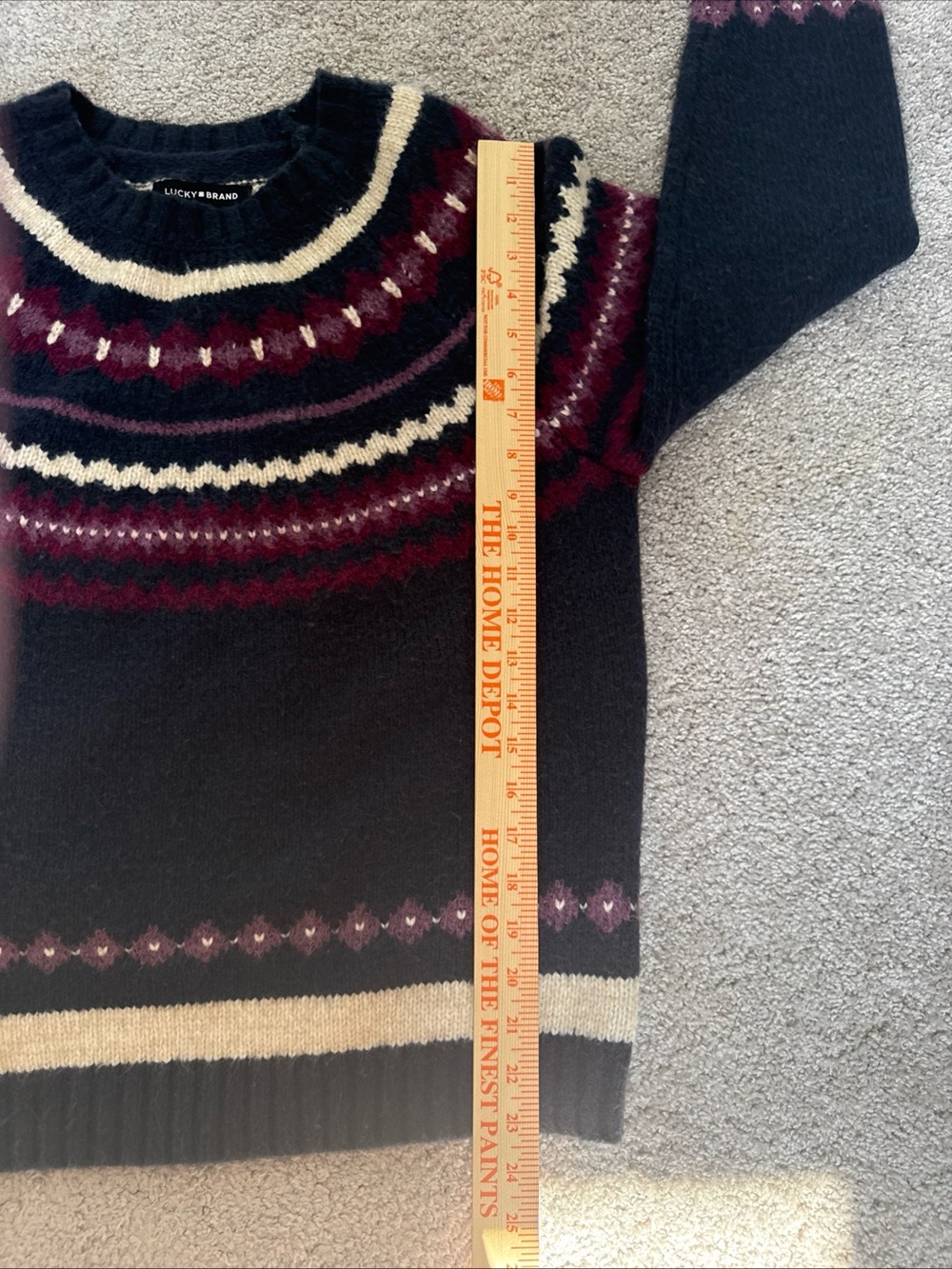 Lucky Brand Fair Isle Wool Blend Sweater Womens Sz M Alpine Timeless Cozy Nordic - Picture 5 of 7